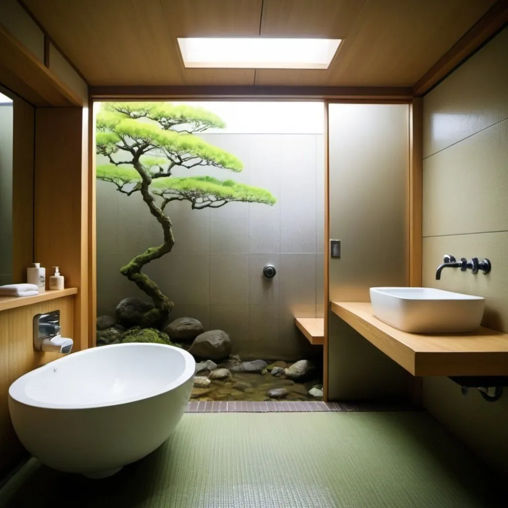 Prompt: super advanced japanese bathroom

