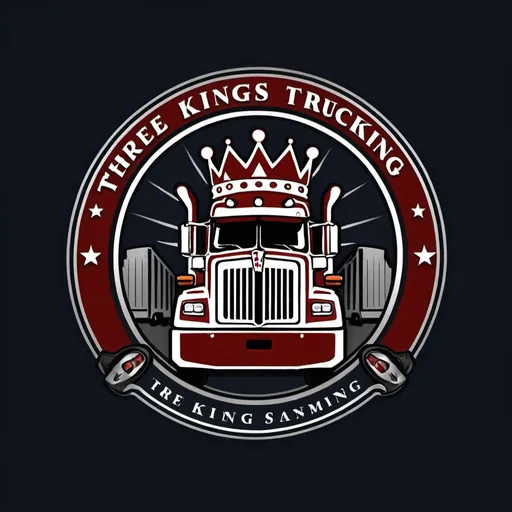 Prompt: A business logo for Three Kings Trucking
