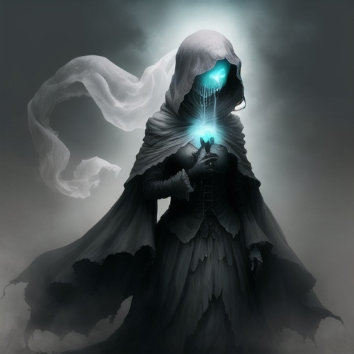 Prompt: Ghostly wraith of shadows