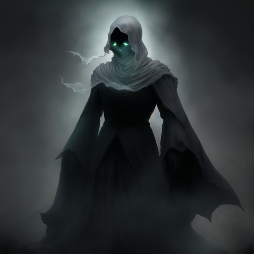 Prompt: Ghostly wraith of shadows