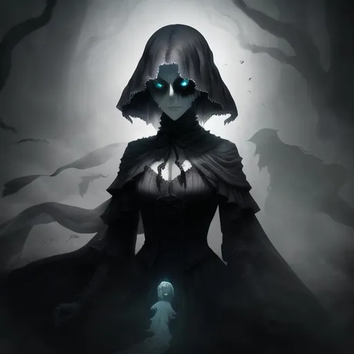 Prompt: Ghostly wraith of shadows