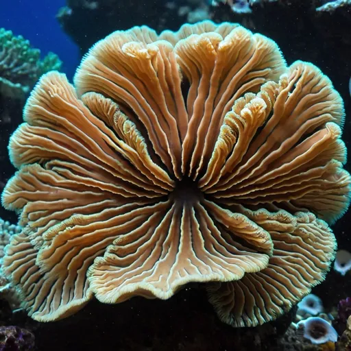 Prompt: mushroom coral close up 