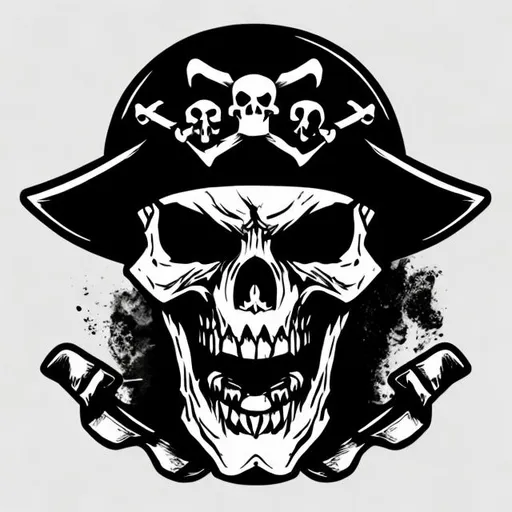 Prompt: angry skull as a pirate