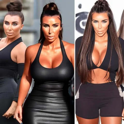 Prompt: women with Lauren goodger gluteus maximus, lauren goodger chest, katie price thighs, lauren goodger face, and kim kardashian braids
