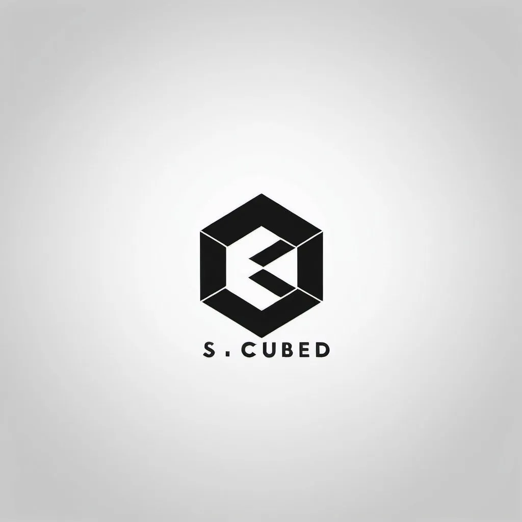 Prompt: Logo design for S cubed clothing company, minimalist, monochromatic, sleek and professional, high quality, modern, minimalistic, clean lines, geometric shapes, sophisticated, stylish, bold and impactful, black and white, premium quality, simple yet elegant