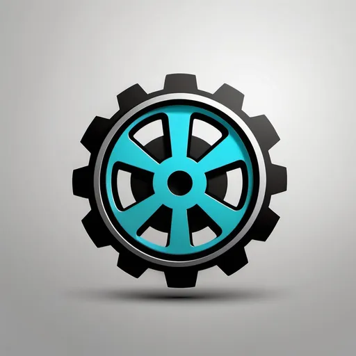 Prompt: Design a modern, minimal logo with a gear as the main element. A hammer and wrench pass by it artistically. Integrate 'AP' creatively. Use black, silver, and turquoise blue for an industrial, modern feel. Ensure it's simple, recognizable, and versatile for platforms like YouTube, social media, and print.