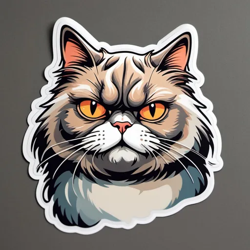 Prompt: a cat with a grumpy face 