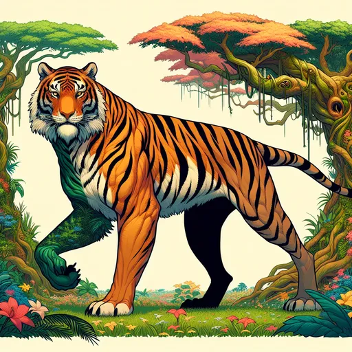 Prompt: zoomorphic tiger