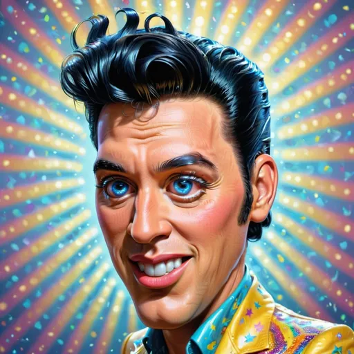 Prompt: cartoon painted caricature of Elvis Presley 