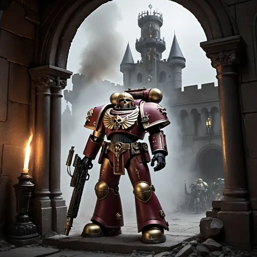 Prompt: warhammer 40k guarding a magic castle