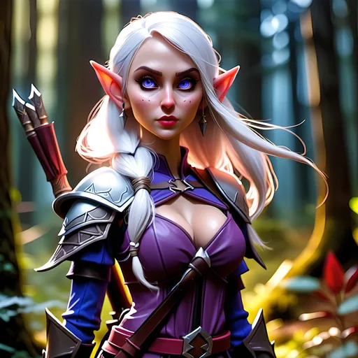 Prompt: elf assassin near forest