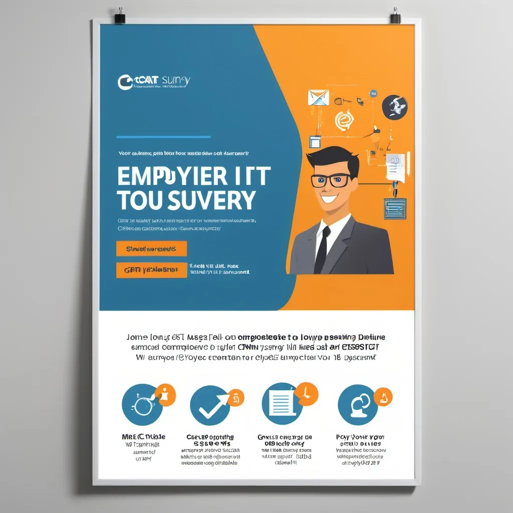 Prompt: create a poster for employee to  CSAT for IT survey