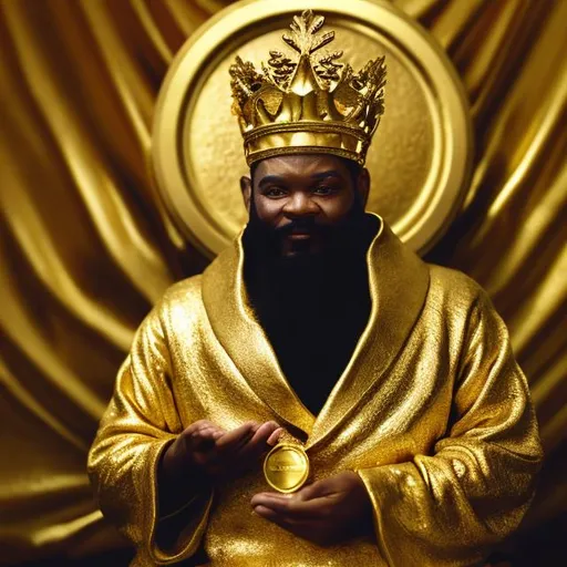 Prompt: king midas holding gold