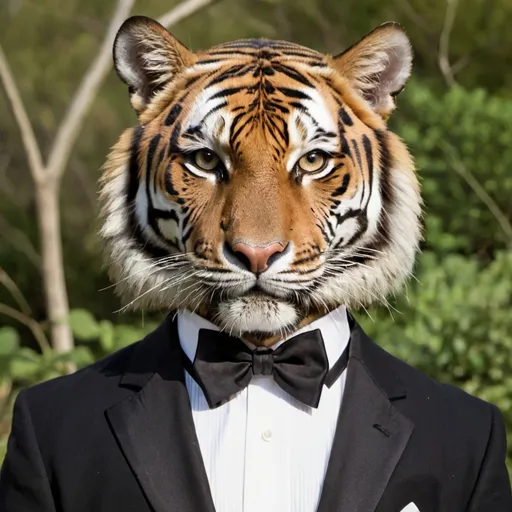 Prompt: tiger in a tuxedo