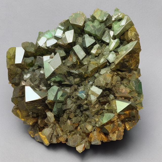 Prompt: Pallasite olivine crystal slice