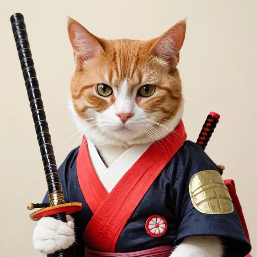 Prompt: samurai cat