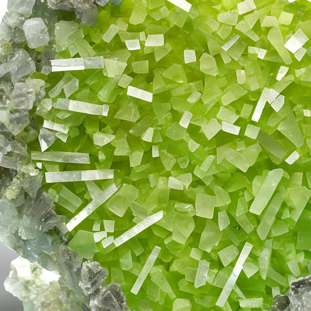 Prompt: olivine crystal structure slice magnified 100 times