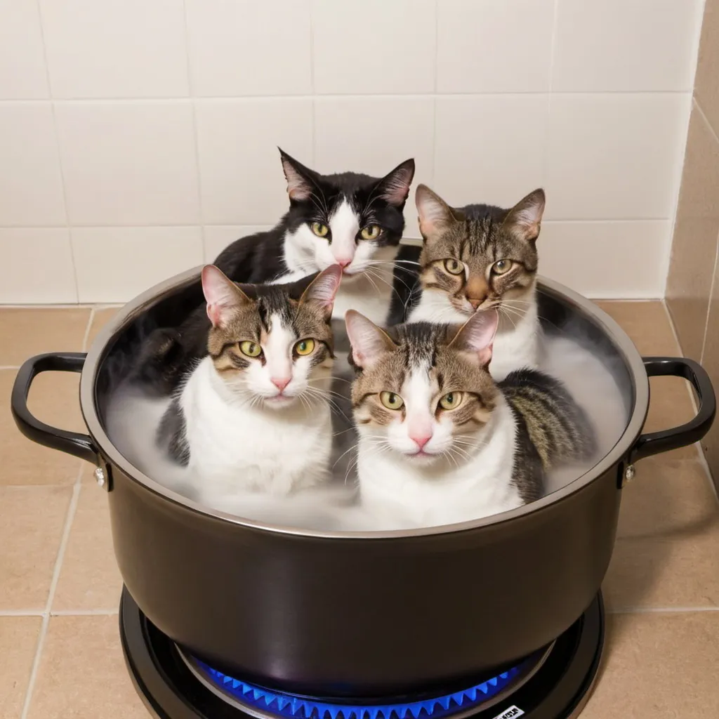 Prompt: boiling cats