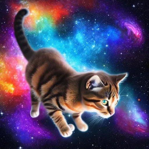 Prompt: cat eating a galaxy
