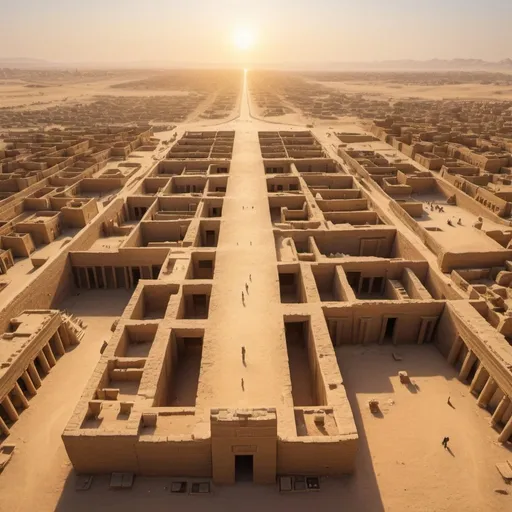 Prompt: Precinct of Amun-Re, overhead golden hour lighting, extra wide angle field of view, infinity vanishing point