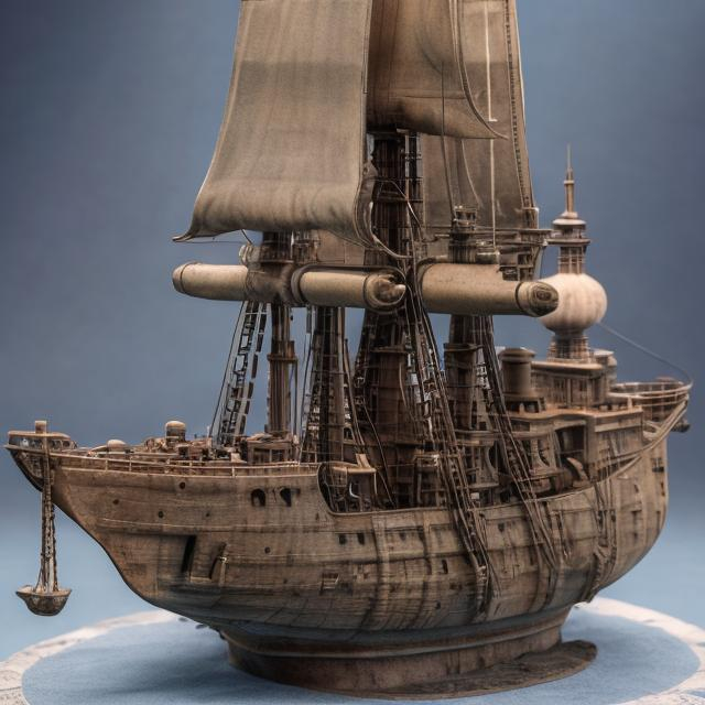 Prompt: outside view of bottle with a scale model ship inside