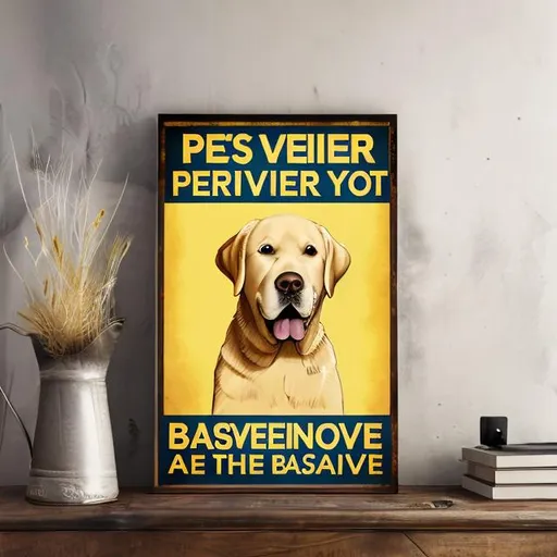 Prompt: yellow labrador retriever for president poster
