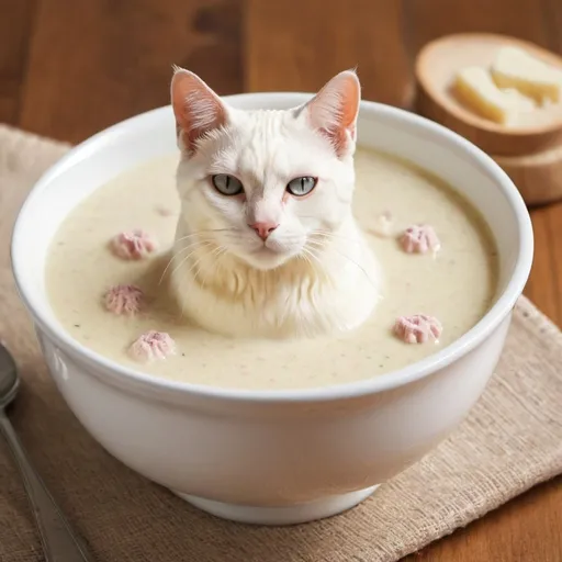 Prompt: cream of cat soup