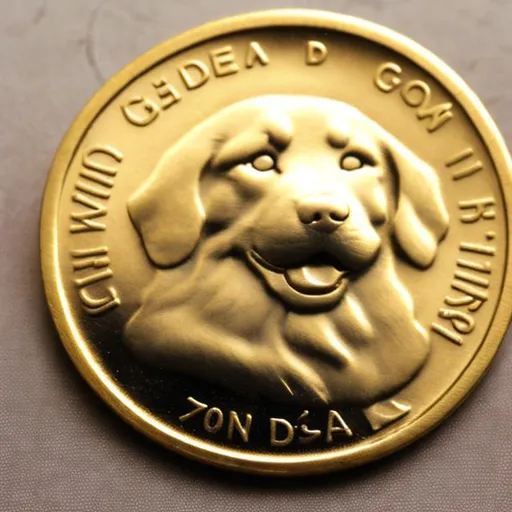 Prompt: golden retriever coin