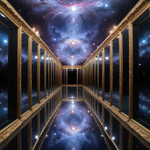 Prompt: galaxy of mirrors