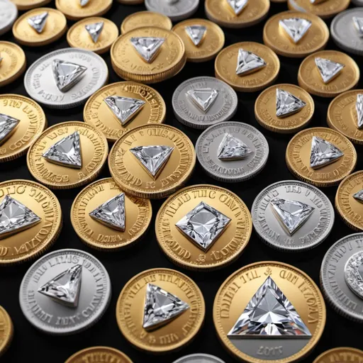 Prompt: trillion diamond coins