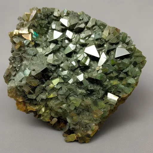 Prompt: Pallasite olivine crystal slice