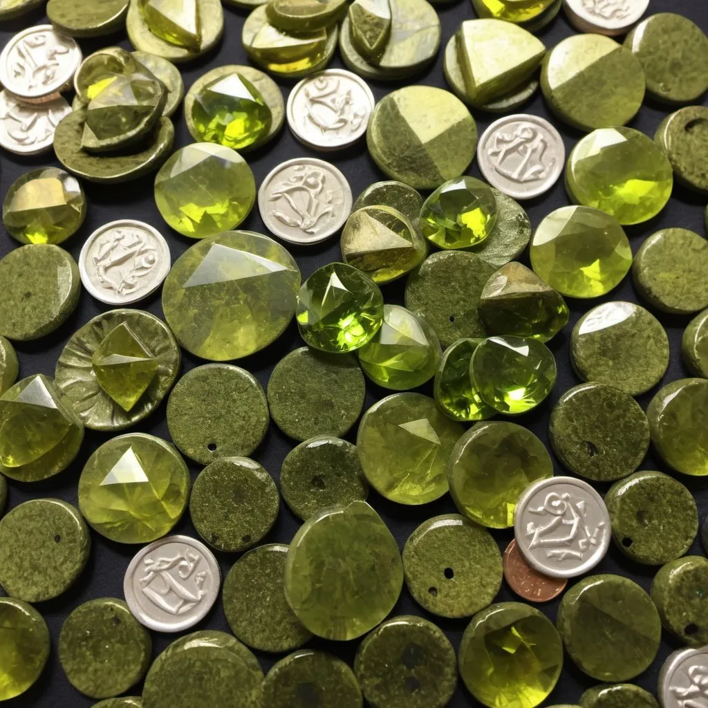 Prompt: trillion olivine coins