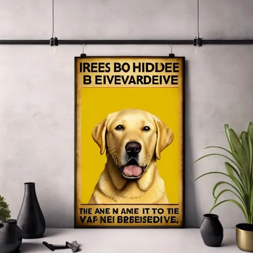 Prompt: yellow labrador retriever for president poster