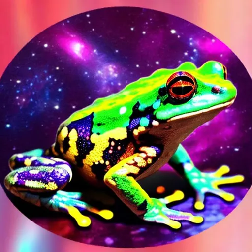 Prompt: galaxy frog of time