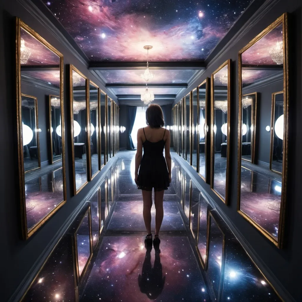 Prompt: galaxy of mirrors