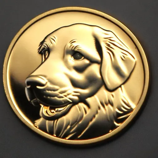 Prompt: golden retriever coin