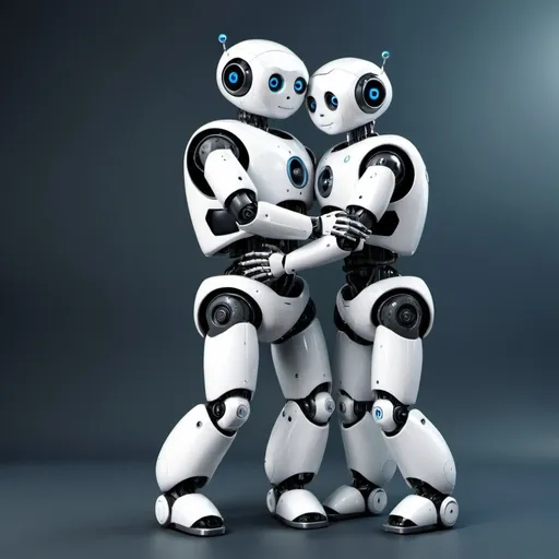Prompt: hugging robots