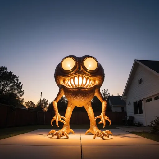 Prompt: the kidney monster, golden hour outdoor overhead lighting, extra wide angle view, infinity vanishing point