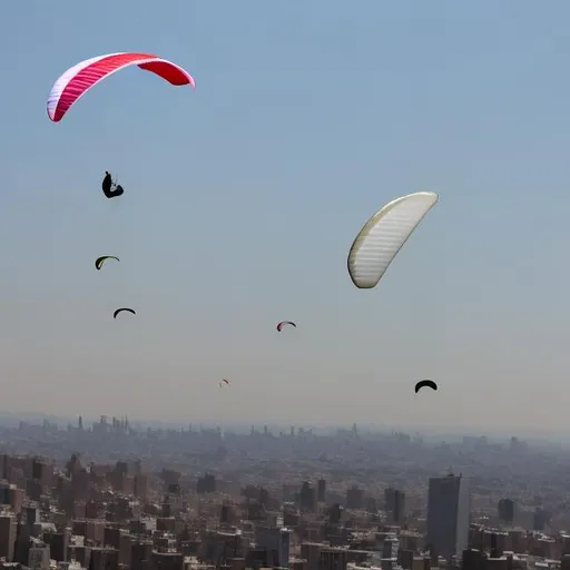 Prompt: hamas paragliders invading new york city