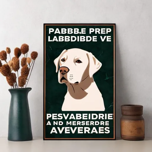 Prompt: marble labrador retriever for president poster