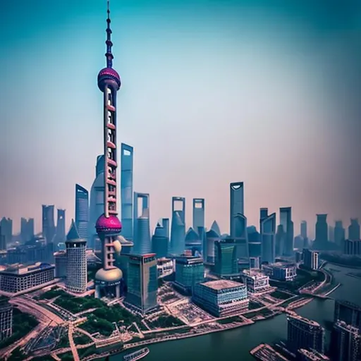 Prompt: shanghai skyline, nuclear test background