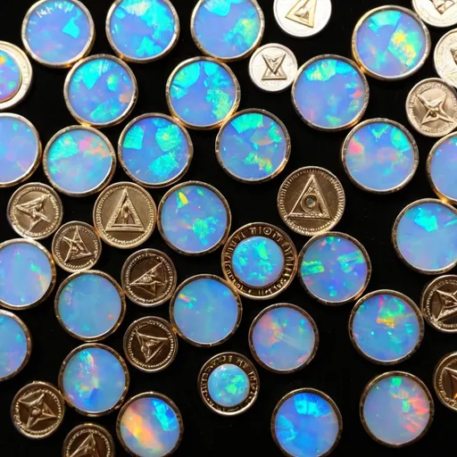 Prompt: trillion opal coins