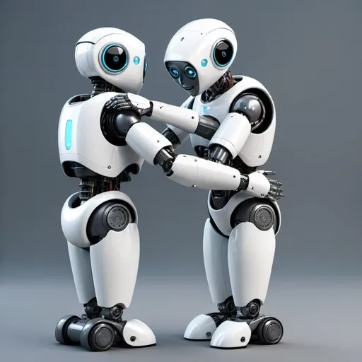 Prompt: hugging robots