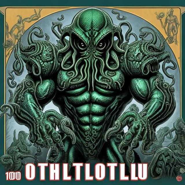 Prompt: 100 bodybuilding Cthulhu