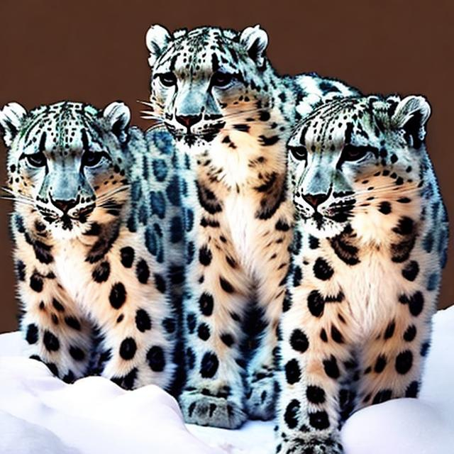 Prompt: snow leopards