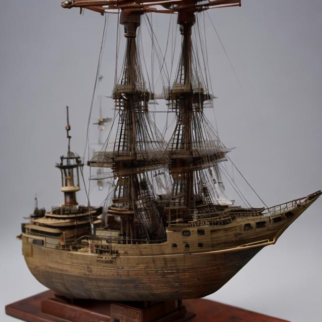 Prompt: ship scale model inside bottle