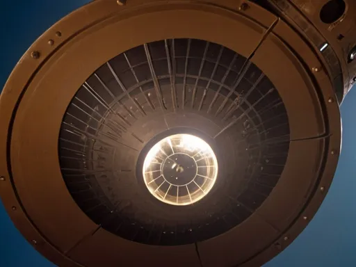 Prompt: USS Constellation versus The Doomsday Machine, from Star Trek The Original Series, overhead golden hour lighting, wide angle view, infinity vanishing point