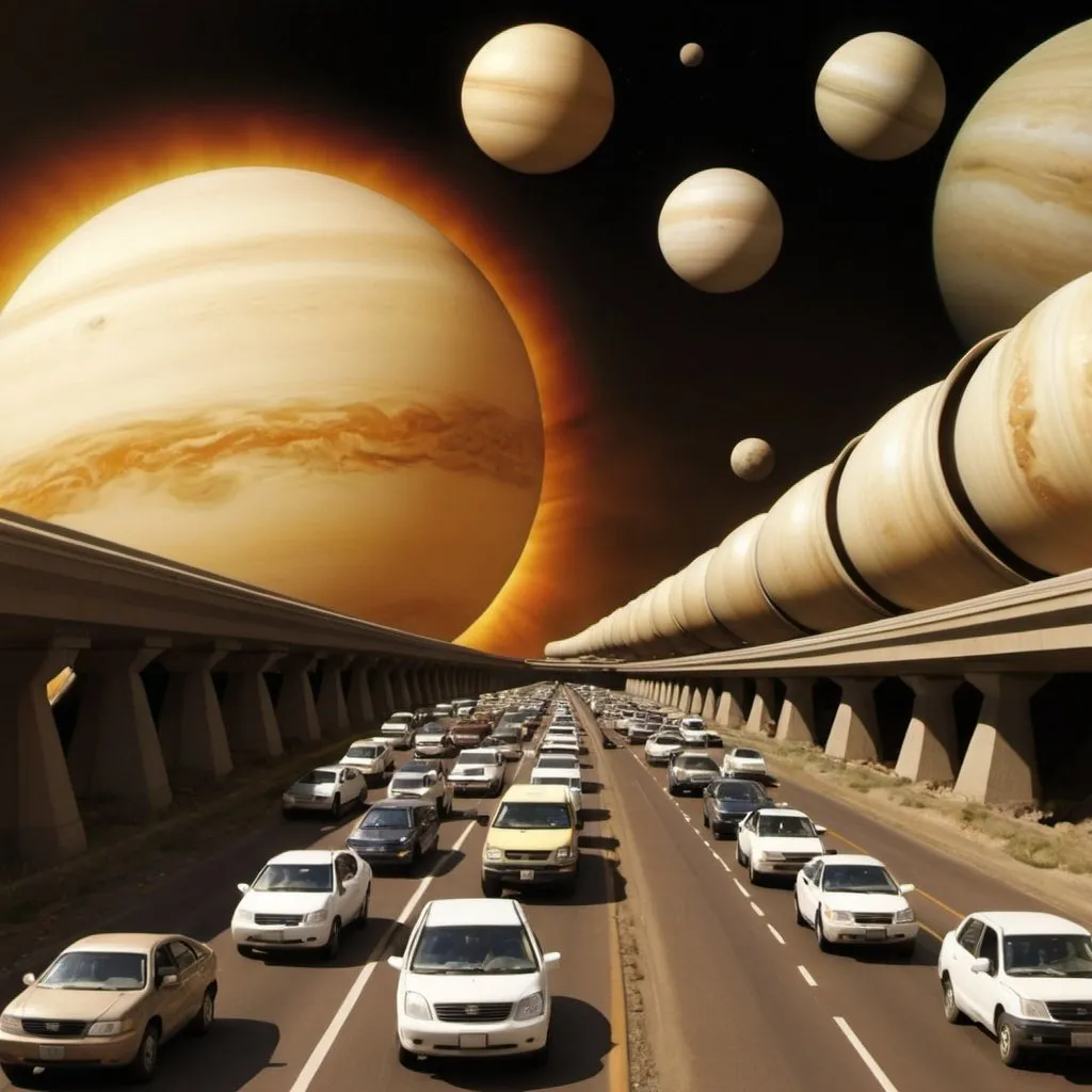 Prompt: rush hour traffic pileup disaster on venus