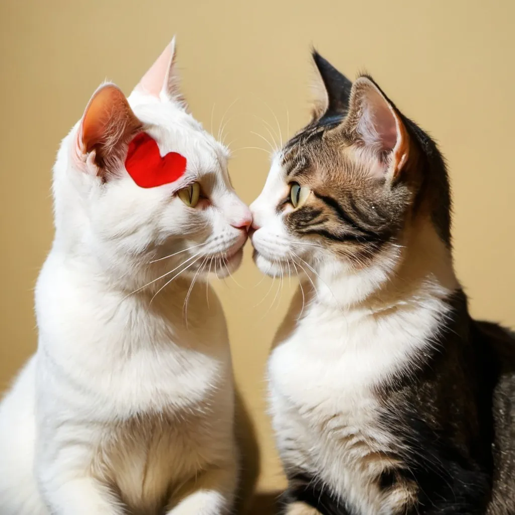 Prompt: kissing cats