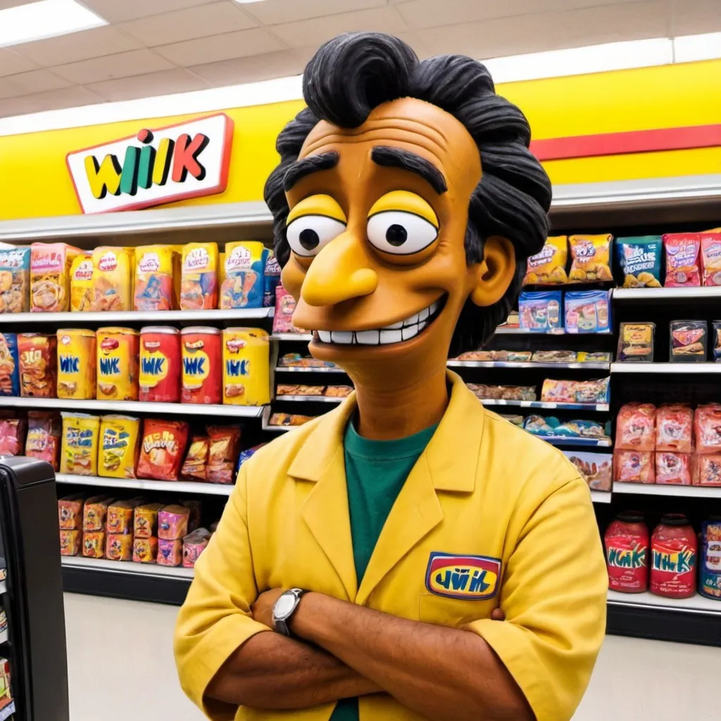 Prompt: Apu Nahasapeemapetilon at the Kwik-E-Mart